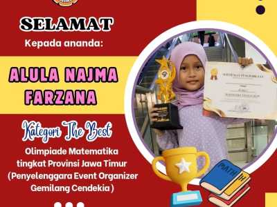 Siswa Kelas 1 SD Plus Darul Ulum Jombang Raih "The Best" Olimpiade Matematika Jatim
